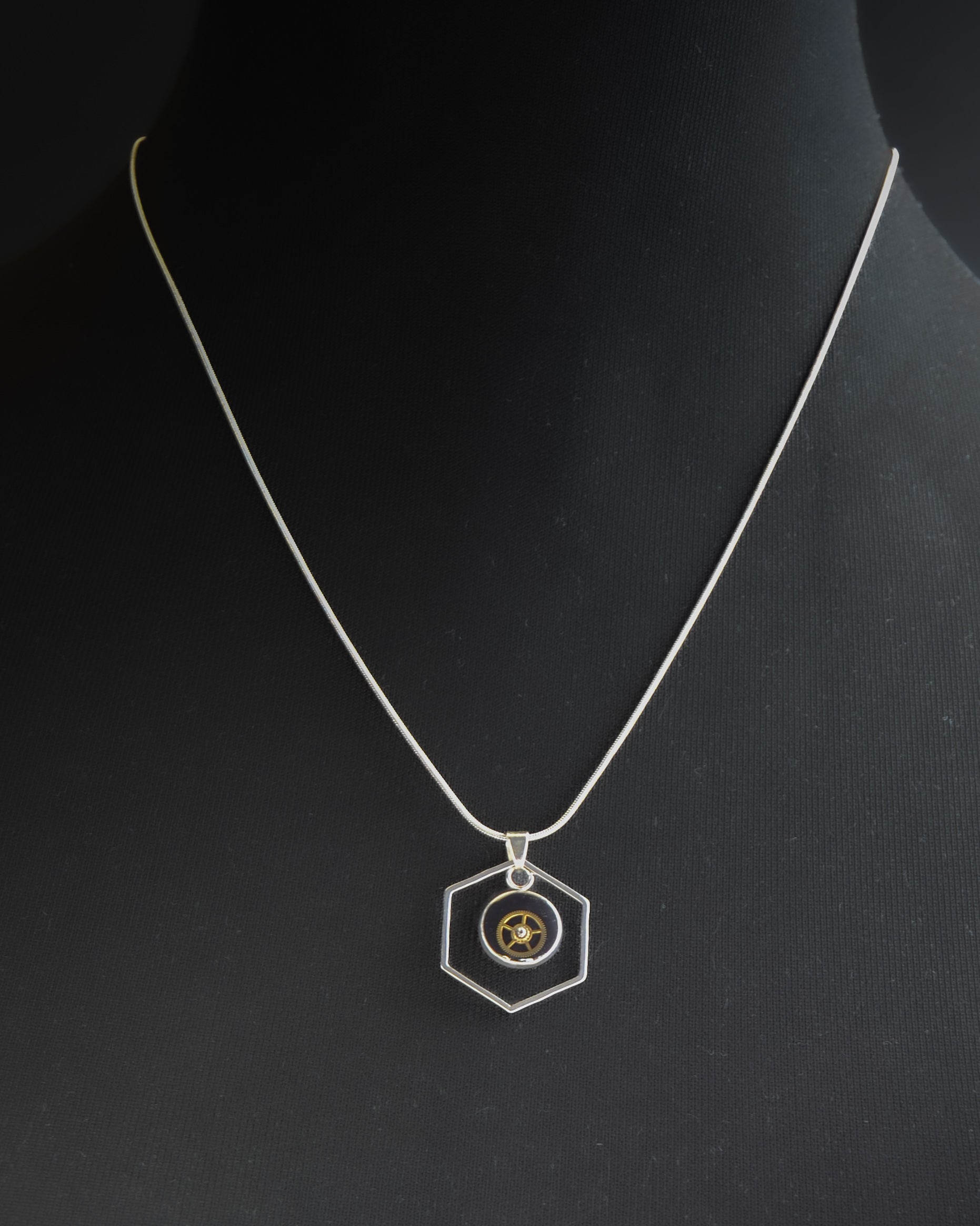 Hexagon Gear Necklace