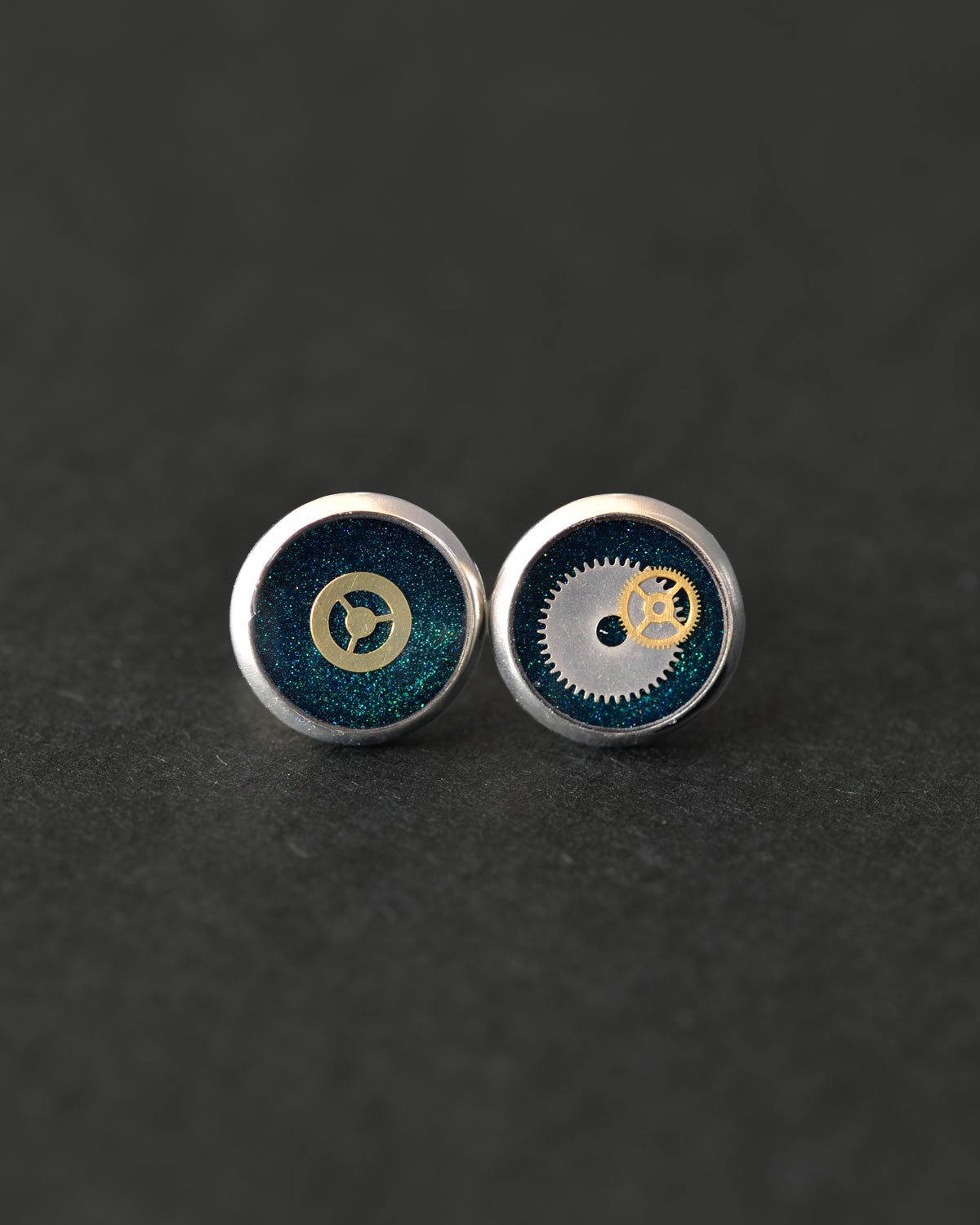 Teal Mismatch Studs