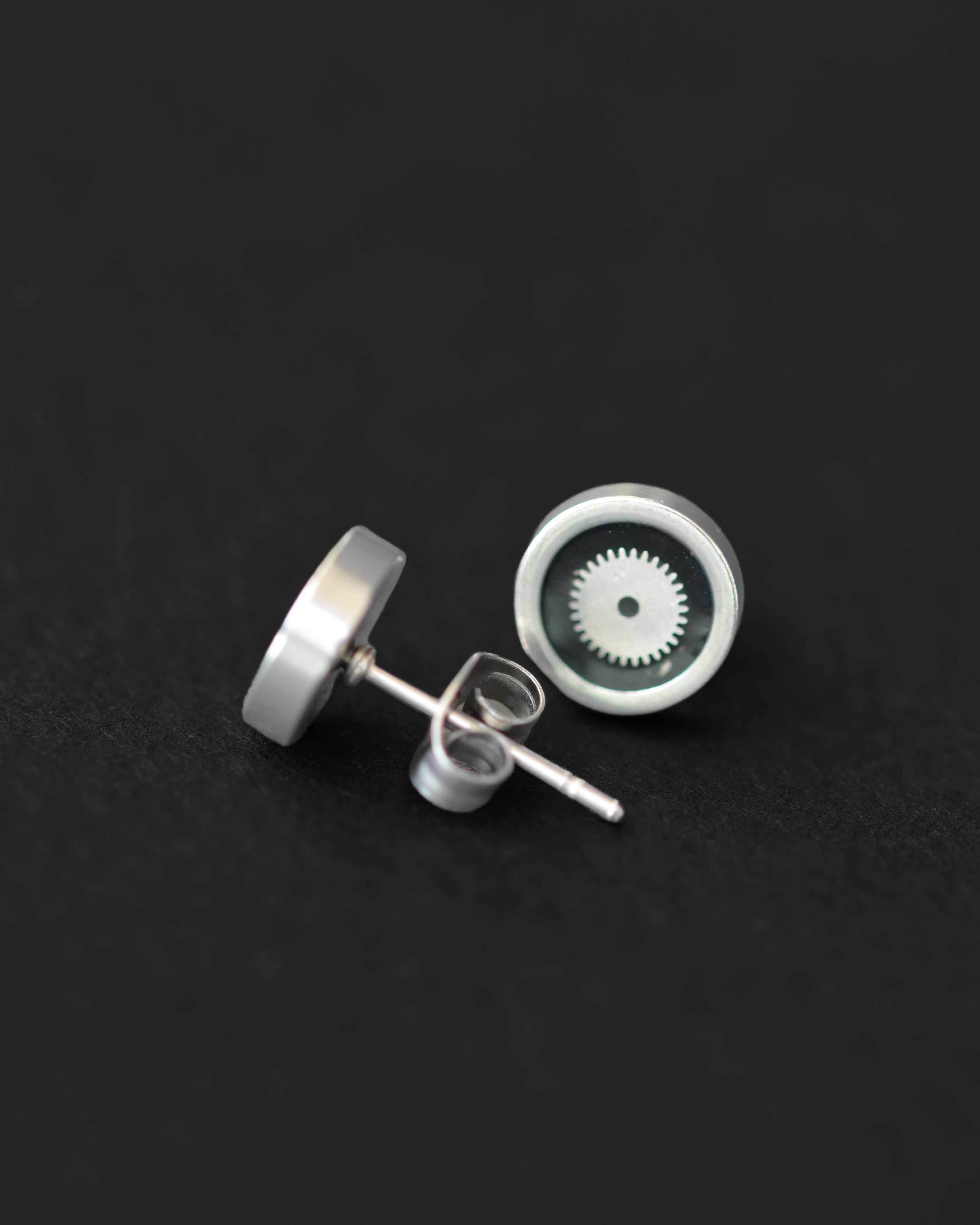 Hand-Painted Slate Gears Studs