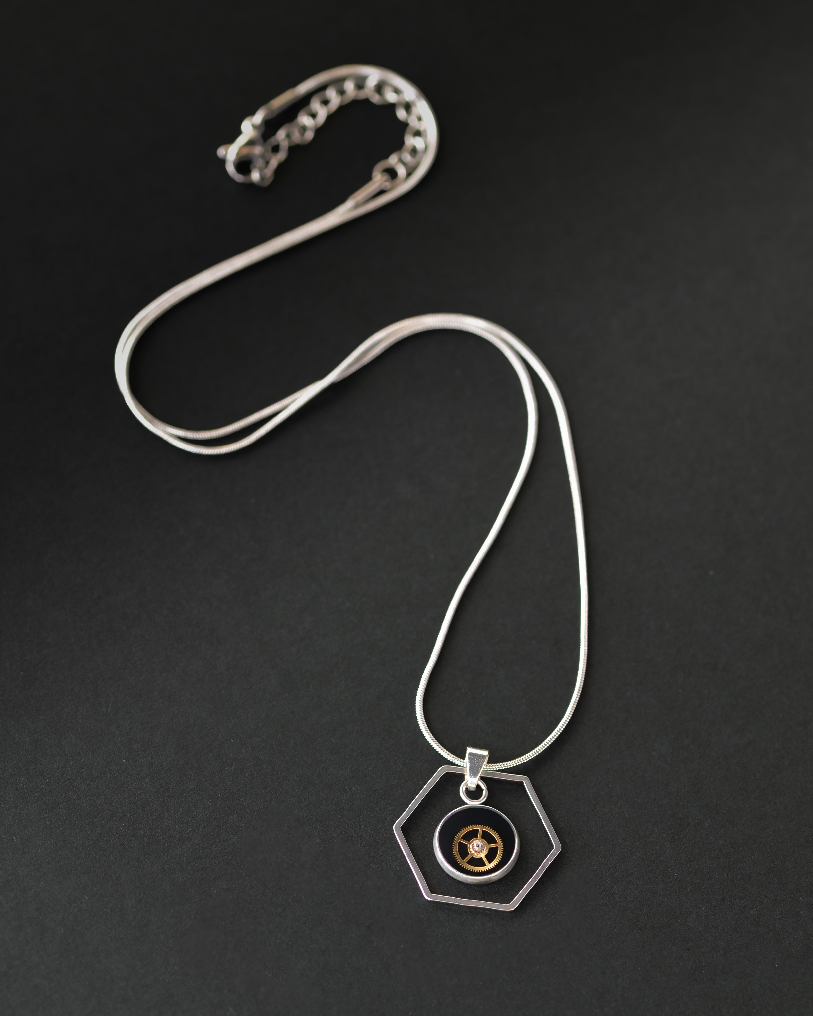 Hexagon Gear Necklace